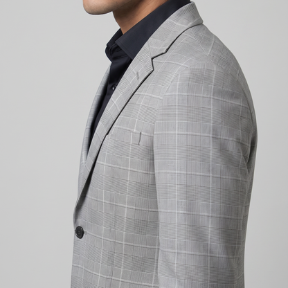 BLAZER LANILLA STRETCH COLO PLOMO A CUADROS