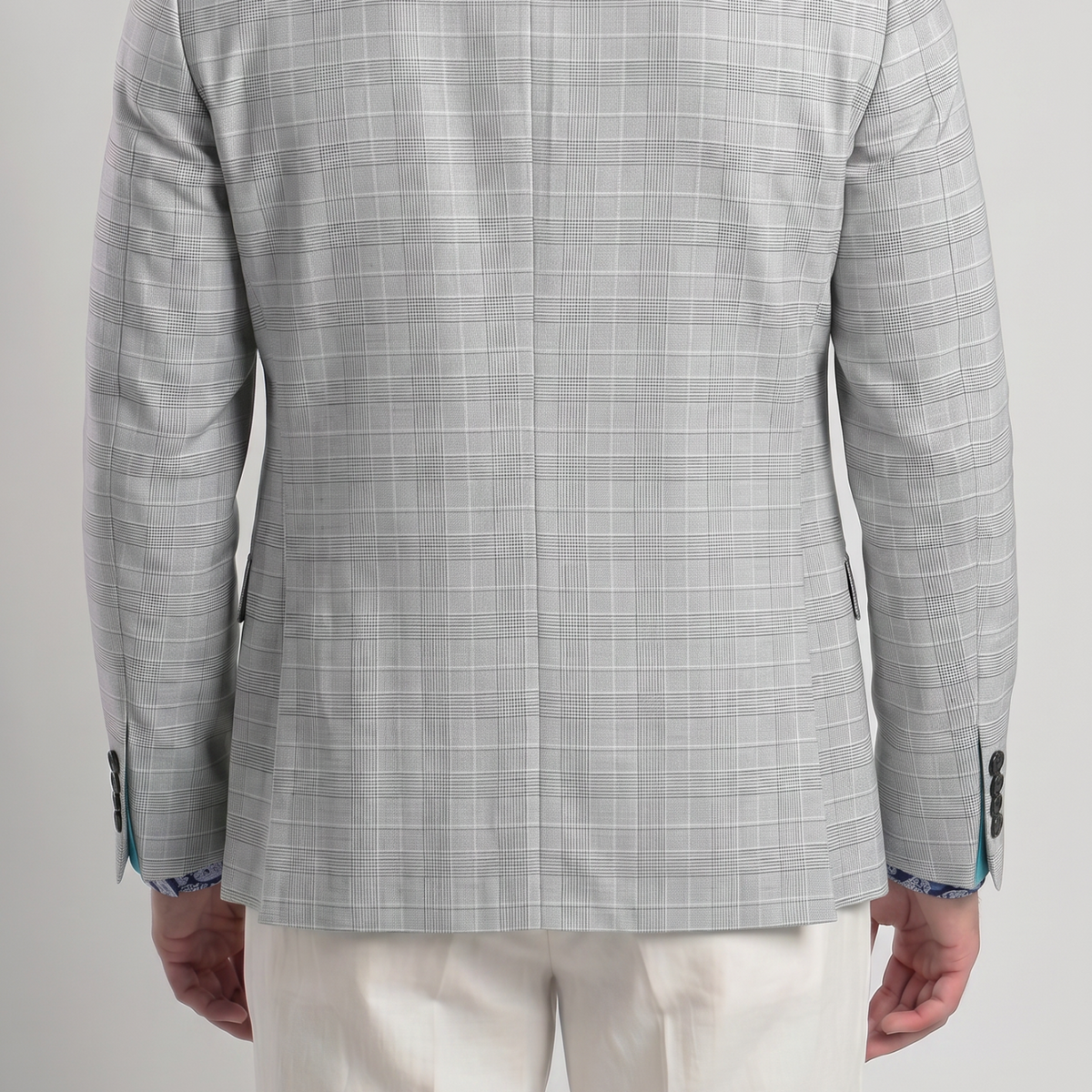 BLAZER LANILLA STRETCH COLO PLOMO A CUADROS