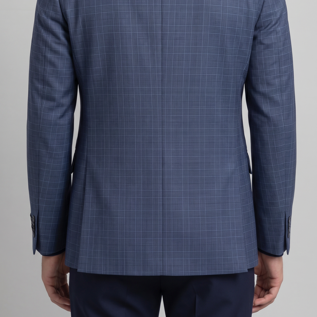 BLAZER LANILLA STRETCH AZUL A CUADROS