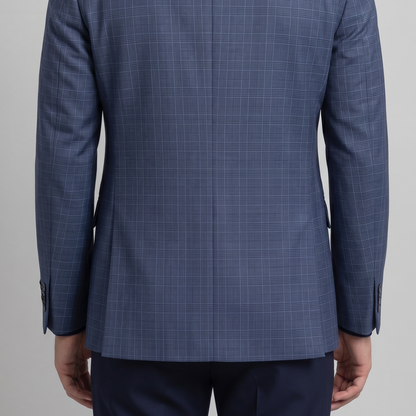 BLAZER LANILLA STRETCH AZUL A CUADROS