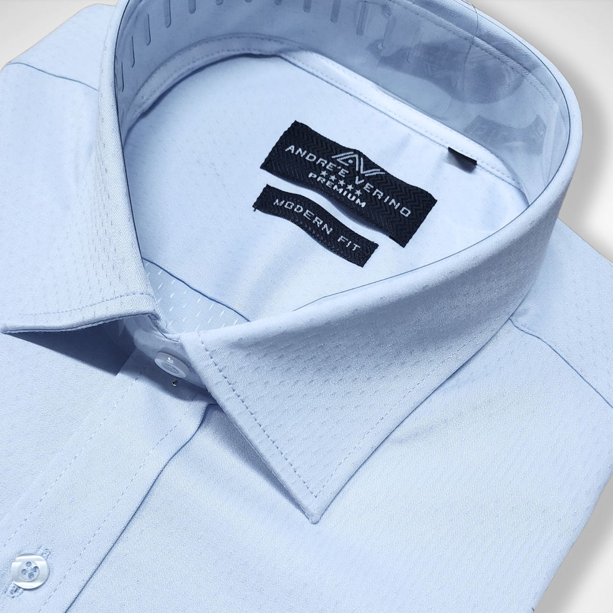 CAMISA ANDRE'E VERINO PREMIUM - PUÑO FRANCES CELESTE BB LABRADO.