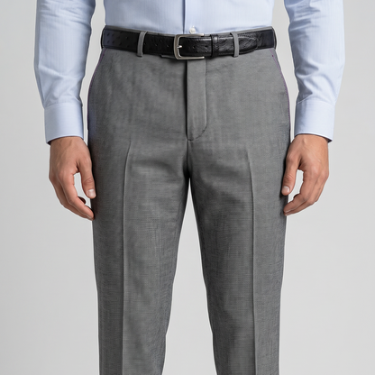 Traje ModernFit lanilla stretch color gris texturizado.
