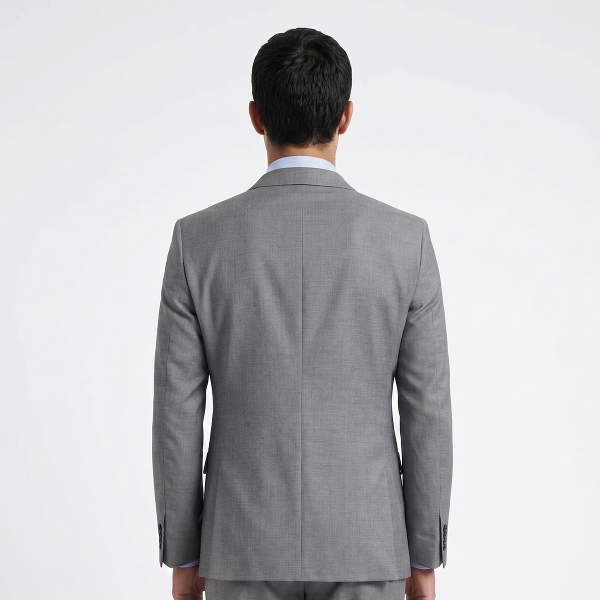 Traje ModernFit lanilla stretch color gris texturizado.