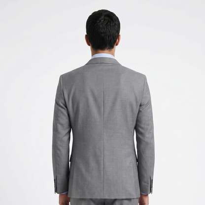Traje ModernFit lanilla stretch color gris texturizado.