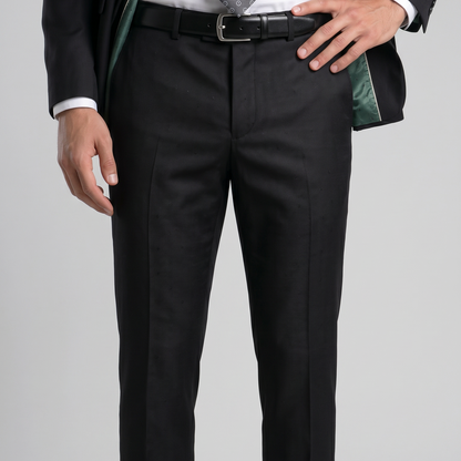 Traje ModernFit lanilla stretch color negro texturizado.